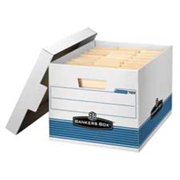 Fellowes FEL Quick-Stor Box- 12 in x15-.25 in x10-.25 in - 12-CT- White-Blue FE463467 - main
